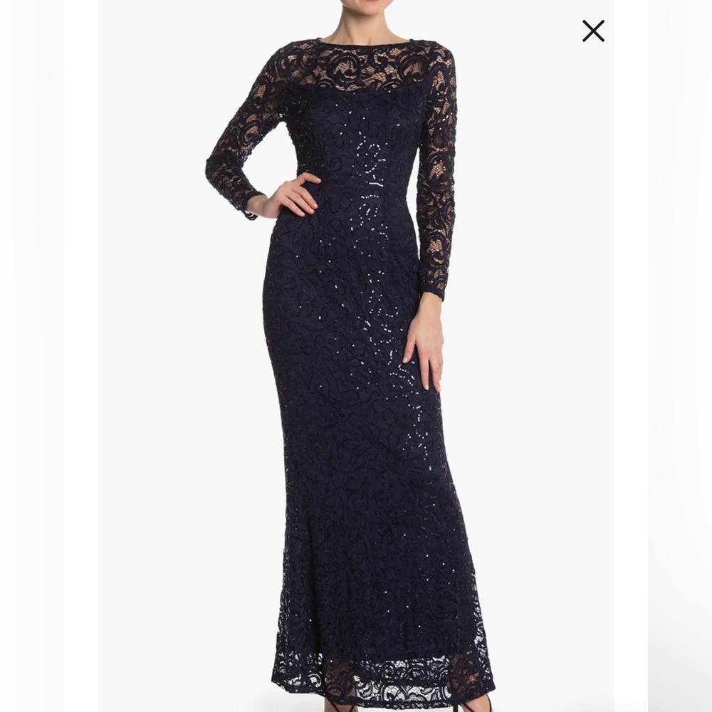 Long sleeve purple Marina sequin dress.Worn. Like new some piling in armpit area